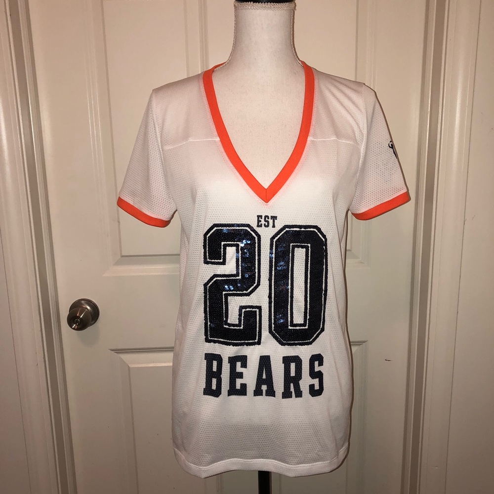 NWOT VS Pink Chicago Bears Bling V Neck Jersey SzL